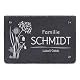 Türschild aus Schiefer mit personalisiertem Blumenmotiv für Haus