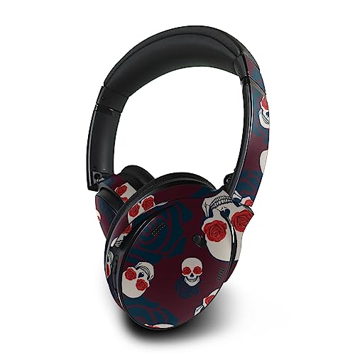 Image of MightySkins Skin Compatible with Bose QuietComfort 45 Headphones - Skulls N Roses | Protective, Durable, and Unique Vinyl Decal wrap Cover | Easy to Apply, Remove, and Change Styles | Made in The USA