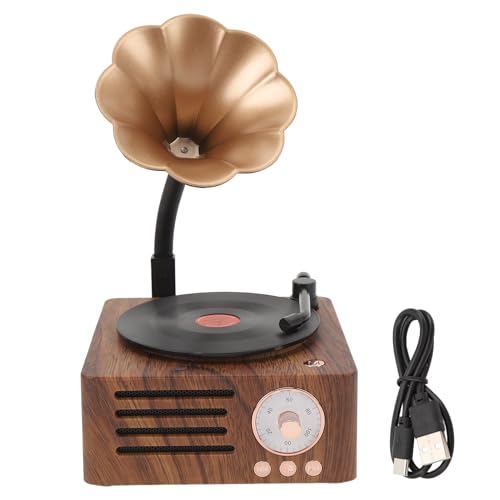Haut-parleur Bluetooth portable stéréo sans fil aspect bois vintage et design rétro