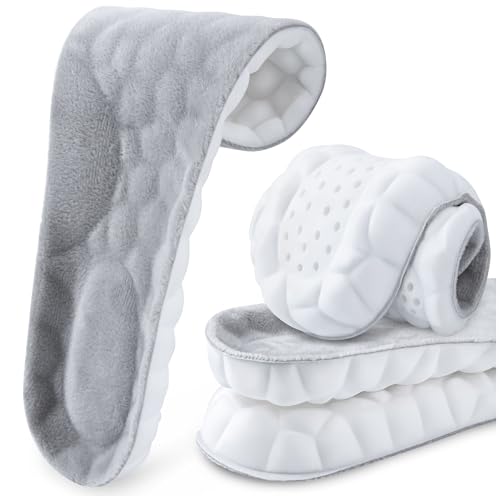 SULPO Plantillas de invierno para hombre y mujer para mayor comodidad - parte superior de forro polar de felpa, amortiguadora, plantillas antideslizantes para zapatos de mujer, tallas 35-36