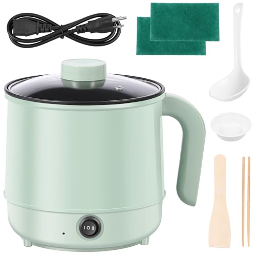 Electric Ramen Cooker, Noodle Cooker, Ramen Pot, Mini Hot Pot, Electric Hot Pot, Portable Electric Noodle Cooker for Pasta Dumpling Soup Steak (Single)