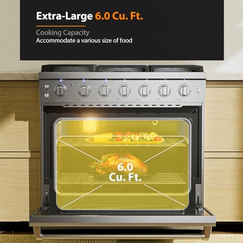 Empava 36GR11 Commercial Gas Range, 6.0 Cu. Ft Oven thumb #4