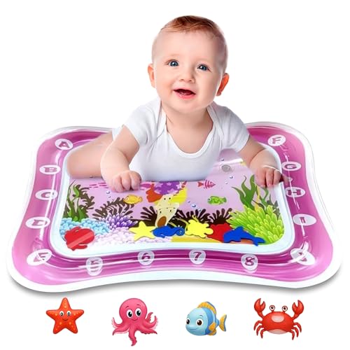 SHOPING SOLUTIONS LLC, Tummy Time Water Play Mat for Babies, Infant Sensory Activity Toy, Baby Gift