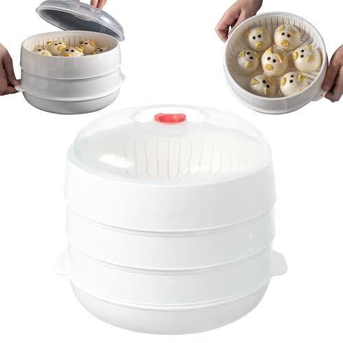 Mikrowellen Dampfgarer, Multifunktion Dampfgarer Mikrowelle Gemüsedämpfer mit Abdeckung, Hochwertiges Dampfgaren Im Korb (3 Schicht) Mikrowellen Dampfgarer, Multifunktion Dampfgarer Mikrowelle Gemüsedämpfer mit Abdeckung, Hochwertiges Dampfgaren Im Korb (3 Schicht)