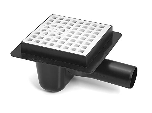 Sewerage Plastic Floor Ground Drain with White Square Pattern Grid 50mm Pipe Diameter