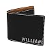 Custom Personalized Brown Bi-Fold Men's Wallet - Groomsman Fathers Day Gift - Engraved