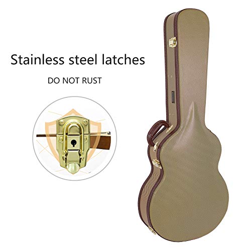 Crossrock Hardshell Arch Top Wood case fits OM, Martin 000 Guitars-Vinyl Tweed (CRW600OMTW) by Crossrock - Image 3
