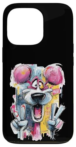 Funny Mouse �_�u���s�[�X �O���t�B�e�B �|�b�v �L�����N�^�[ �O���t�B�b�N �X�}�z�P�[�X iPhone 13 Pro �p