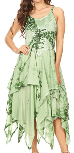 Image of Sakkas Annabella Corset Bodice Handkerchief Hem Dress