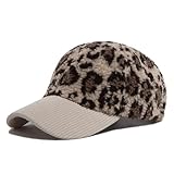Fonction : Garder au chaud WENH Casquette de Baseball léopard en Velours côtelé for Femme, Chaude et décontractée, Style Vintage, Ajustable, idéale for l\'hiver et l\'automne.(Beige Khaki)
