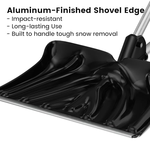 54" Snow Shovel with Two D-Ring Handles - Ergonomic and Heavy-Duty Snow Removal Tool with Aluminum Blade and Auxiliary Handle for Extended Reach - Image 5
