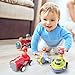 LiKee Toy Cars for Toddlers 1 2 3 4 Years Old Boy Girl, 4 Pcs Pull Back Cars for 18+ Months Baby Infant Gift, Kids Trucks Push and Go Back Friction Powered Vehicles (Transport)