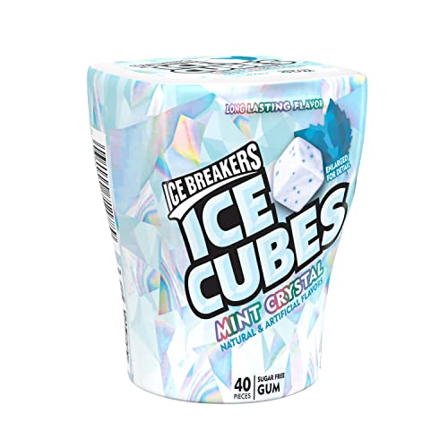 Ice Breakers Ice Cubes Mint Crystal Sugar Free Chewing Gum, Made With Xylitol, 3.24 Oz Bottles (6 Count, 40 Pieces) #TOP2