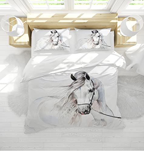 AVJWWD Bedding Duvet Cover Set 3D Print Horse Quilt Cover Bedding Sets 135×200cm - Image 2