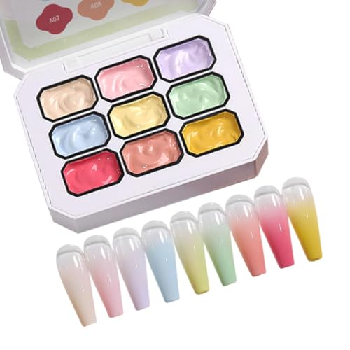 Pat Gel de uñas 9 colores herramientas de manicura multifuncionales