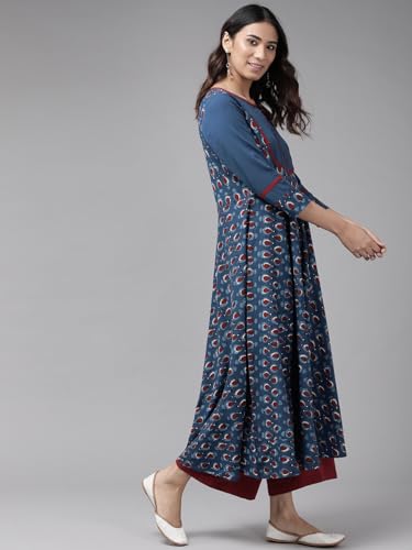 Image of Yash Gallery Women's Cotton Relaxed Fit Anarkali Kurta