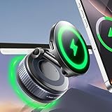 Jkoailiwi for Magsafe Car Mount Charger, 15W Wireless Faster Charging, Strongest Suction Cup Phone Mount, 360° Adjustable Vacuum Magnetic Phone Holders for Your Car for iPhone 17 16 Air Pro Max