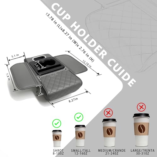 image for FRIDADAKU Car Armrest Cushion, Car Center Console Cover, Leather Armre
