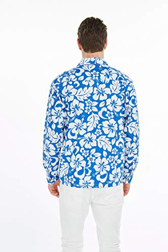 Image of Hawaii Hangover Family Matching Clothes, Classic Vintage Hibiscus Blue | Family matching Hawaiian outfits, Classic Vintage Hibiscus Blue, 100% cotton, machine washable, tropical floral print, luaus
