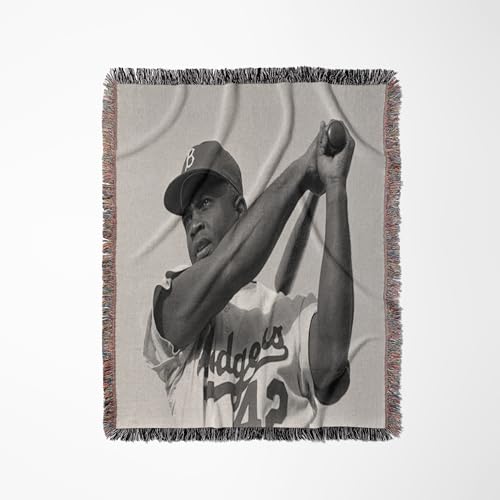 3dRose Picture of Jackie of The Brooklyn Dodgers Woven Blanket