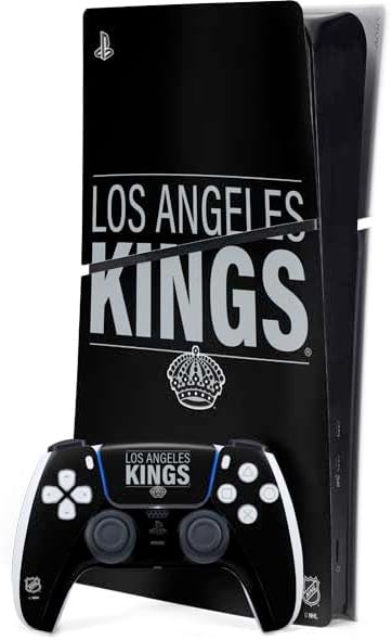 Skinit Decal Gaming Skin Compatible with PS5 Slim Digital Edition Bundle - Officially Licensed NHL Los Angeles Kings Black Text Design