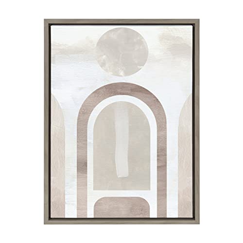 Kate and Laurel x Alexander Ginzburg Collaboration Titled Sahara Gray Framed Canvas Wall Art; 18x24 Gray; Neutral Abstract Art