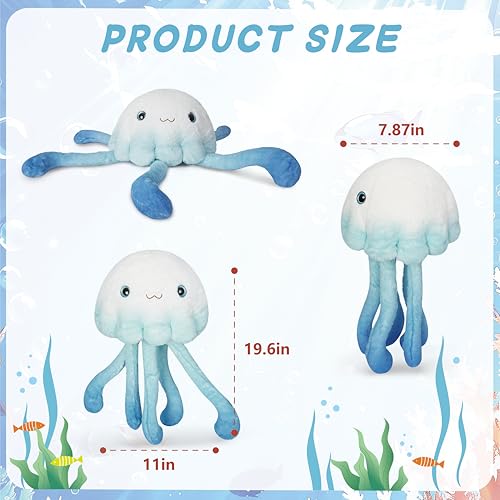 Image of Niuniu Daddy 20 inch 3.3 Pound Weighted Stuffed Animals Jellyfish for Kids Adults, Jellyfish Weighted Plushies Toy, Chubby Body Pillow for Sleeping, Ocean Series Huggable Gift for Everyday Comfort