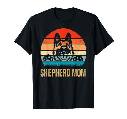 Retro German Shepherd Mom Gift Dog Mother Pet Shepard Mama T-Shirt