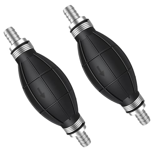 2Pcs 1/2" Black Rubber Fuel Pump, 12mm Primer Bulb Hand Fuel Pump, Transfer Vacuum Gasoline Petrol Diesel Fuel Line Hand Primer Bulb for Marine Boat& Car & Motorcycle