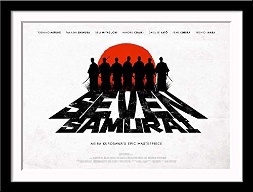 Image of Tallenge - Seven Samurai - Akira Kurosawa Japanese Classic Movie Poster - Small Framed Poster(Paper,12 x 17 inches, MultiColour)