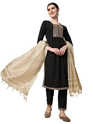 Image of NAINVISH Women's Geometric Straight Rayon Blend V-Neck Co-ord Set (SD861)