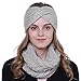 Produktbild Tacobear Damen Loop Schal Stirnband Winter Kombi Set Strickstirnband Warm Turban Ohrenwärmer Grobstrick Winterschal Schlauchschal Strickschal Rundschal für Frauen und Mädchen (grau)