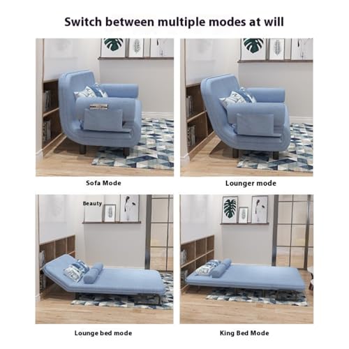 Rozkładana sofa – oszczędzająca miejsce leżak z podłokietnikami i poduszkami, nowoczesna sofa do spania dla gości, wszechstronny design do salonu