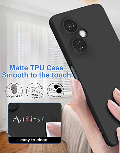 Image of DIZORO Microfiber Candy Case Compatible for Oneplus Nord CE3 Lite 5G Smooth Touch Cushion Liquid Soft Silicone Gel Rubber Phone Cases Non-Slip Full Body Protective Shockproof Back Cover - Black