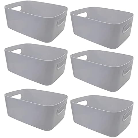 suntonmoto Aufbewahrungsbox, 6Stück Korb Aufbewahrung, Organizer Box, Aufbewahrungskorb Kunststoff Cover