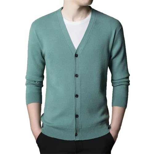 Men's Cardigan Sweater Long Sleeve V Neck Solid Color Casual Loose Button Sweaters3