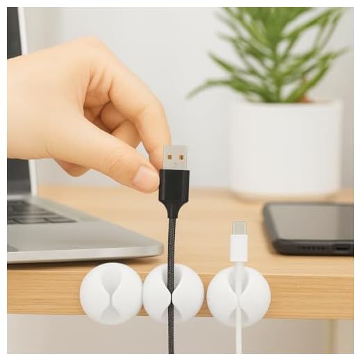 Cable Clips Cord Holder,3Pcs Adhesive Silicone Cable Organizer for Desk Wire Management, Single Slot Cable Clip for Charging Cable, Home Office Car Use,White