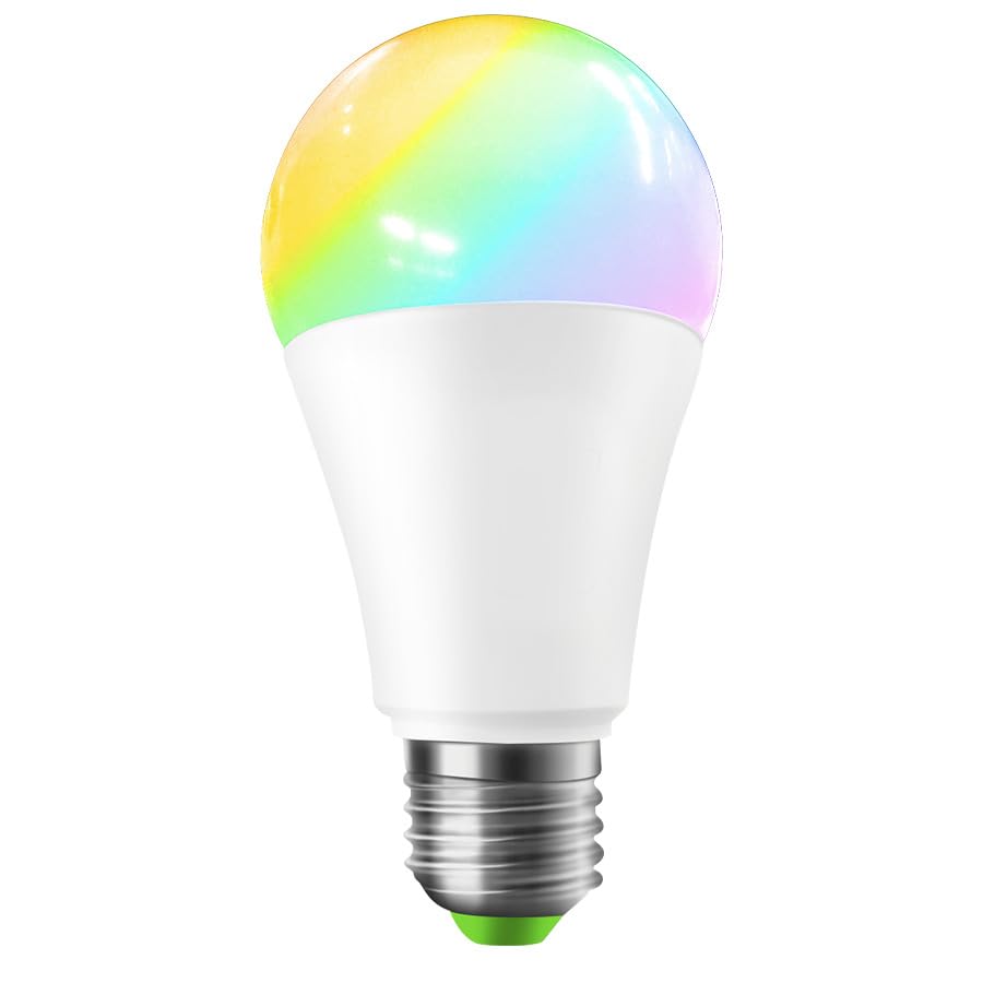 KJXP, Paquete de 5 bombillas LED inteligentes con WiFi, CA 85-265 V, E27, 15 W, RGBCW, control remoto por voz.