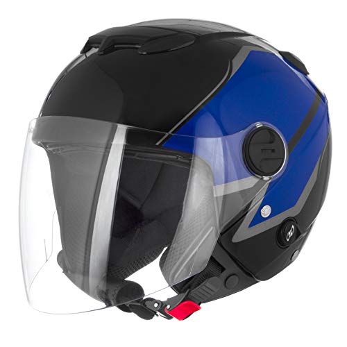 Pro Tork Capacete New Atomic SupeRubroike Sb2 58 multicor (Preto/Azul/Prata)