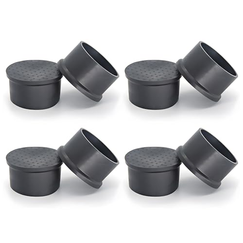 Image of 8 Pack 1.5 inch(38mm) Round Plastic Tubing Plug,Black End Caps for Metal Tubing,Hardware Plugs, Fences, Glide Protection from Chair Legs and Furniture