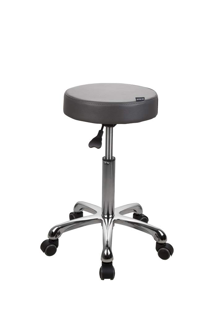 Source One BeautySPA NUMA Button Stool with Metal Base (Grey)