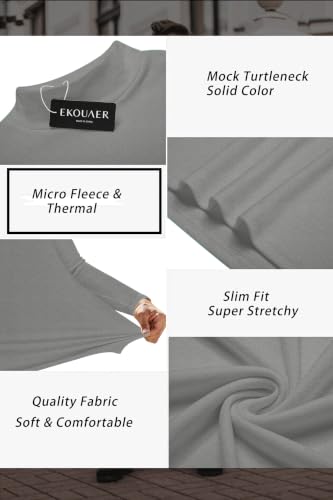 Ekouaer Men's Mock Turtleneck Long Sleeve Turtle Neck Tops Thermal Shirts - image 5