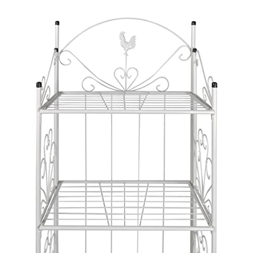 Support d'angle pour plantes en métal blanc au fini soigné - 4