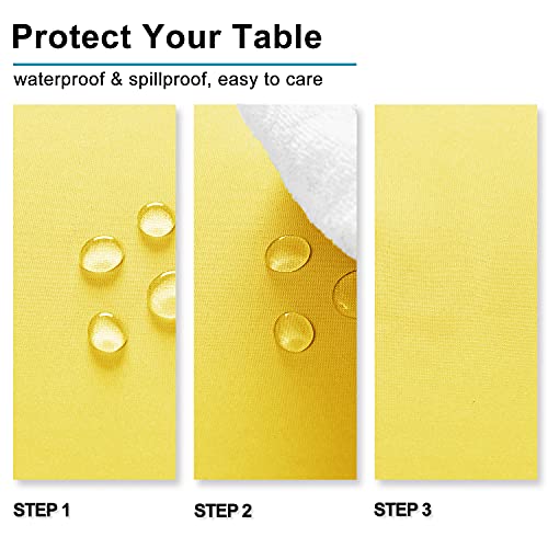 Hiasan Small Tablecloth For Square Tables - Waterproof And Spillproof Washable Fabric Table Cloth For Spring Dining, Outdoor Picnic (Yellow, 40 X 40 Inch) #TOP2