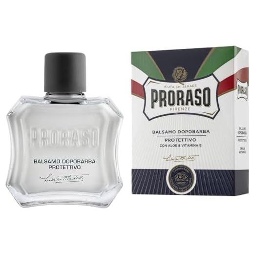 Proraso After Shave Bálsamo Protector, 100 ml, bálsamo barba con aloe vera y vitamina E, tónico facial calmante y suavizante sin alcohol, blanco