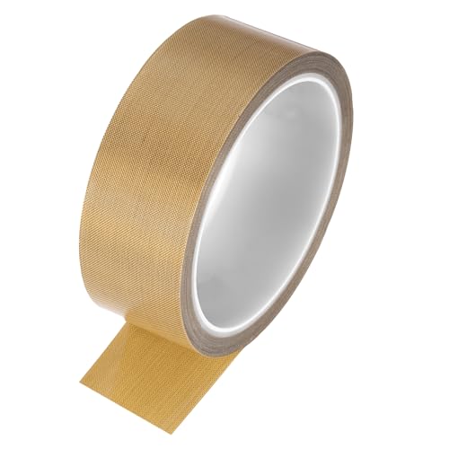 Image of MECCANIXITY 1 Pcs High Temperature Tape 35mm PTFE Coated Fabric Tape Heat Resistant Tape for Vacuum Sealers Adhesive Tape 10m /33ft Brown 0.18mm Thickness