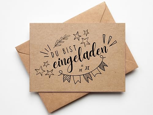 Paperlane by Essi Einladungskarte Teenager Kinder Geburtstag, runder Geburtstag, 18. Geburtstag, 20. Geburtstag, 30. Geburtstag, aus Kraftpapier mit Umschlag, Paperlane by Essi Einladungskarte Teenager Kinder Geburtstag, runder Geburtstag, 18. Geburtstag, 20. Geburtstag, 30. Geburtstag, aus Kraftpapier mit Umschlag,