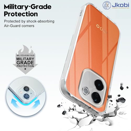 Image of Jkobi Back Cover for vivo iQOO Z9s Pro (Silicone Clear Shockproof Case with Camera Protection | Soft and Flexible | Transparent)