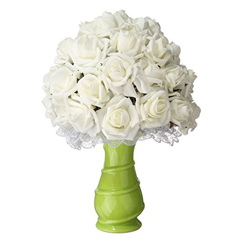 LuckyFine 50PCS Schiuma Rosa Bouquet da Sposa