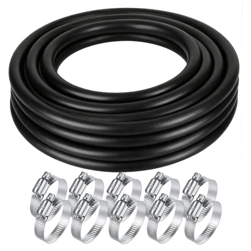 Image of 5/16 Fuel Injection Hose - 8mm High Pressure 300 PSI R9 Rubber Hose with Clamps 10FT for Fuel Lines & Oil Cooler Systems